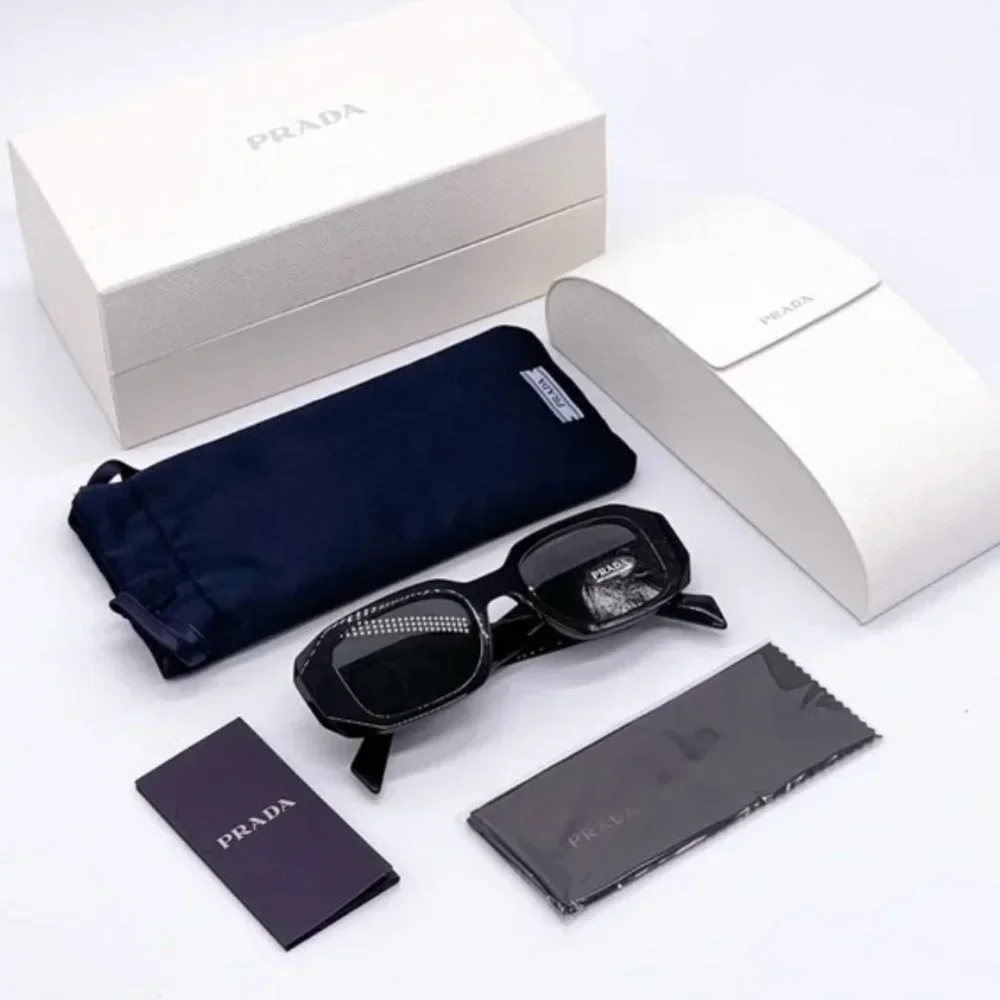 NEW PRADA BLACK SUNGLASSES UNISEX NEW COLLECTION - Picture 5 of 9